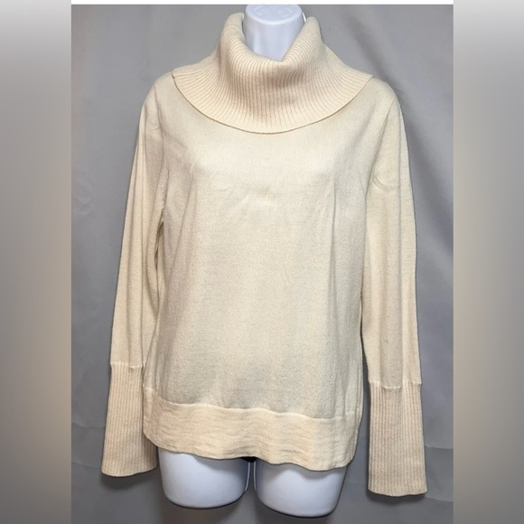 Fenn Wright Manson Women’s Size XL 100% Merino Wool Turtleneck Ivory - Picture 1 of 7